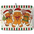 thumbnail image 1 of Christmas Dish Drying Mat Gingerbread Man Candy Cane Xmas Tree Drying Mats for Kitchen Counter Winter Holiday Dish Drainer Pad Absorbent Microfiber Dish Draining Mat 18x24 Inch, 1 of 7