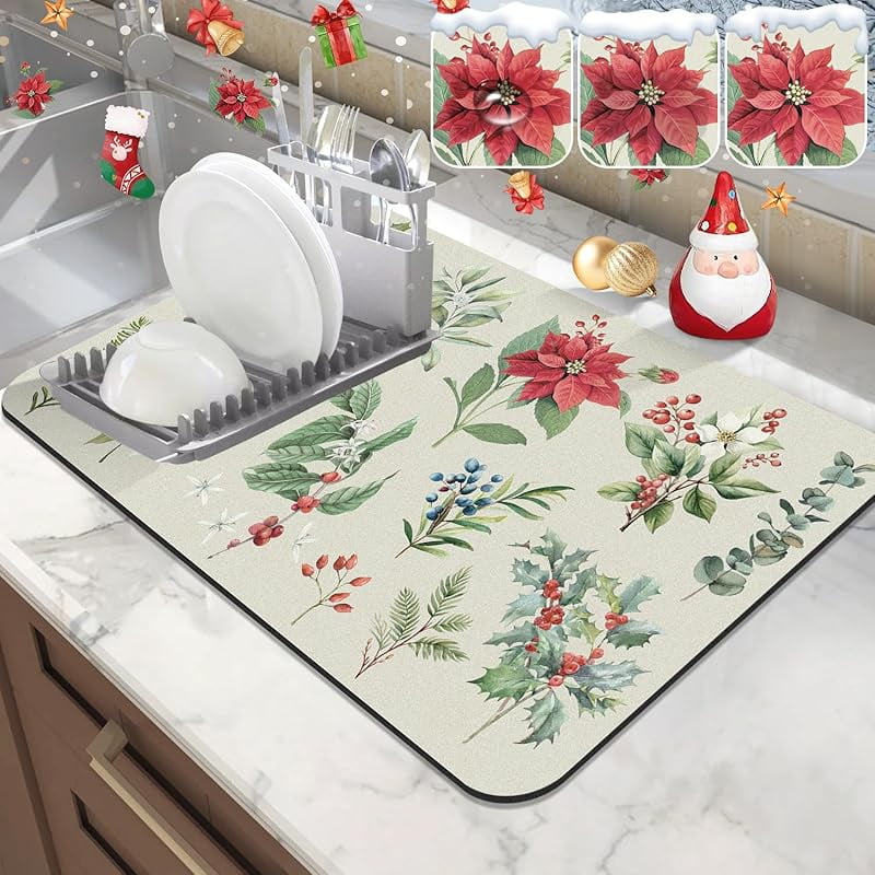 Christmas Dish Drying Mat