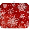 thumbnail image 1 of Christmas Dish Drying Mat for Kitchen Counter 16x18 Inch Red Snowflake Xmas Drying Pad Winter Holiday Dish Draining Mat Absorbent Microfiber Dish Drainer Rack Mat for Coffee Bar Kitchen, 1 of 7