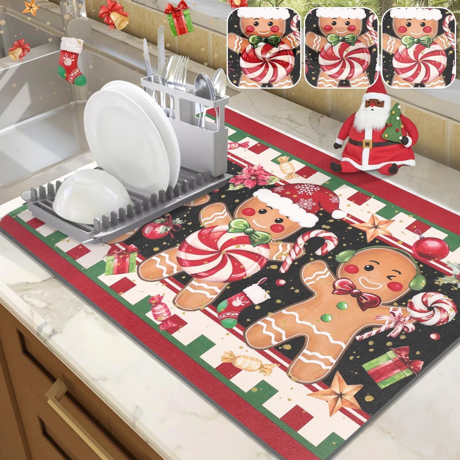 Christmas Dish Drying Mat