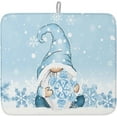 thumbnail image 1 of Christmas Dish Drying Mat for Kitchen Counter Blue Gnome Drying Pad Absorbent Drying Mats for Countertops Sinks Draining Racks Snowflake Drainer Xmas Holiday Decorations 18x24 Inch, 1 of 6
