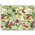 thumbnail image 1 of Christmas Dish Drying Mat Red Berry Holly Leaves Absorbent Dish Drainer Protector Red Green Xmas Dry Mat for Kitchen Countertop Tableware Decor, 18 x 24 Inch, 1 of 6