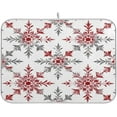 thumbnail image 1 of Christmas Dish Drying Mat for Kitchen Counter, Christmas Snowflakes White Pattern Drying Pad Absorbent Dishes Drainer Mats Trivet 16 x 18 Inch, 1 of 7