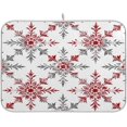 thumbnail image 1 of Christmas Dish Drying Mat for Kitchen Counter, Christmas Snowflakes White Pattern Drying Pad Absorbent Dishes Drainer Mats Trivet 18 x 24 Inch, 1 of 7