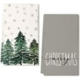 thumbnail image 1 of Christmas Dish Towels for Christmas Decor Green Xmas Tree Kitchen Towels 18x26 Inch Noel Grey Snowflake Washcloths Seasonal Merry Christmas Hand Towel for Bathroom Set of 2, 1 of 6