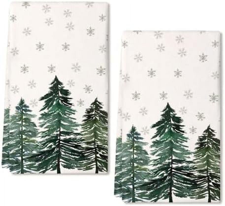 Christmas Dish Towels for Christmas Decor Green Xmas Tree Kitchen
