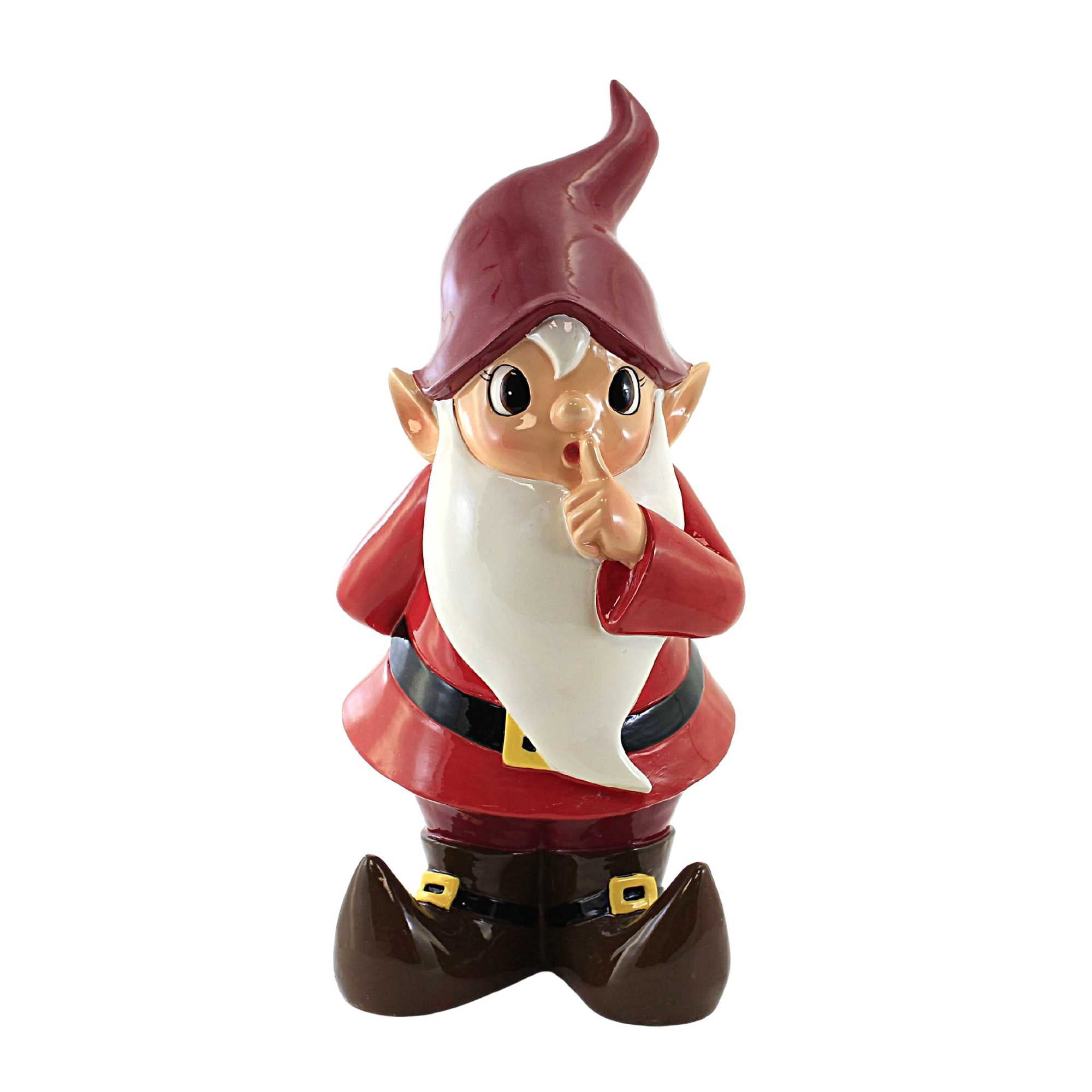 17.75 Inch Red and Brown Resin Christmas Gnome Figurine
