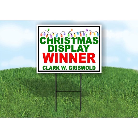 Christmas Display Winner Clark Griswold Lights Yard Sign Road Sign With Stand