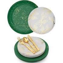 Christmas  Disposable 100 Pcs Christmas Dinnerware Set, Christmas Plastic  Set Includes: 20 10" Dinner , 20 8" Dessert  & 20 Of Each Forks, Knives & Spoons