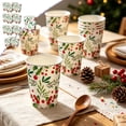thumbnail image 1 of Christmas Disposable Paper Cups 16pcs, Holly Berry Christmas Party Cups, Holiday Beverage Cups for Xmas Party, Family Gathering and Tableware Decor, 1 of 6