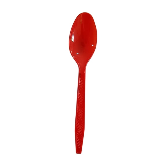 Christmas Disposable Red Plastic Spoons 50 Pcs, Heavy Duty Red Plastic Disposable Cutlery, Red Disposable Flatware, Red Plastic Silverware, Plastic Spoons Red Exquisite