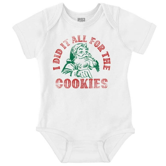 Christmas Do It For The Cookies Baby Romper Boys or Girls Brisco Brands 12M