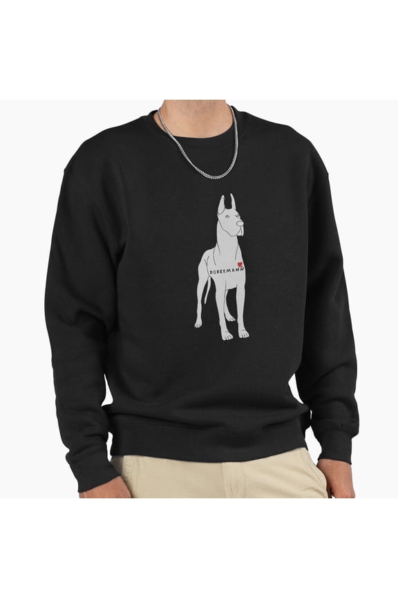 Christmas Dobermann Dog Doberman Crew Graphic Unisex Sweatshirt Retro Vintage Art G24342, Up to Size 5XL