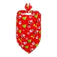 thumbnail image 1 of Christmas Dog Bandana – 1 Pack Reversible Holiday Scarf with Santa & Tree Patterns, 25.6x16.5in Polyester Bib for Cats & Dogs, 1 of 5