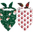 thumbnail image 1 of Christmas Dog Bandanas 2 Pack, Christmas Tree and Santa Claus Dog Scarf for Boy and Girl, Premium Durable Fabric, Holiday Bandana for Small Medium Large Dogs, 1 of 6