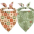 thumbnail image 1 of Christmas Dog Bandanas 2 Pack, Xmas Scarf for Boy and Girl, Premium Durable Fabric, Holiday Bandana for Small Medium Large Dogs, 1 of 6