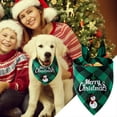 thumbnail image 1 of Christmas Dog Bandanas Classic Plaid Triangle Holiday Scarf with Santa and Snowman Print,Winter Pet Outfit for Boy and Girl Dogs,Red Green Plaid Dog, 1 of 9