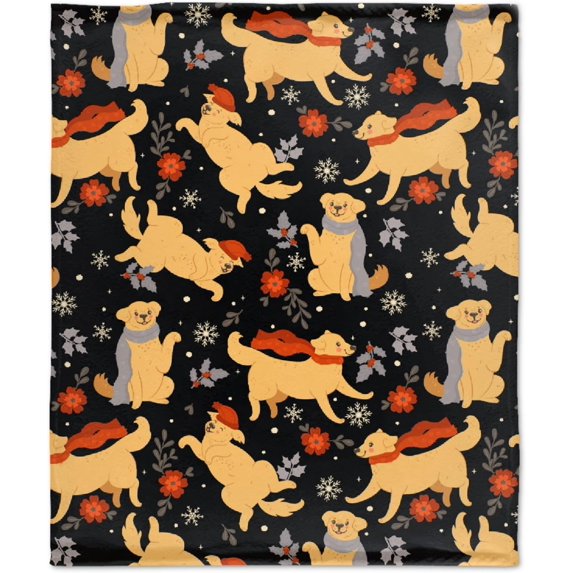 Christmas Dog Blanket Gifts Ultra Soft Cozy Throw Flannel Blanket, Lightweight Fuzzy Fleece Blanket Warm Plush Throw Blankets for Couch, Sofa, Bed, 30"x40" for Baby