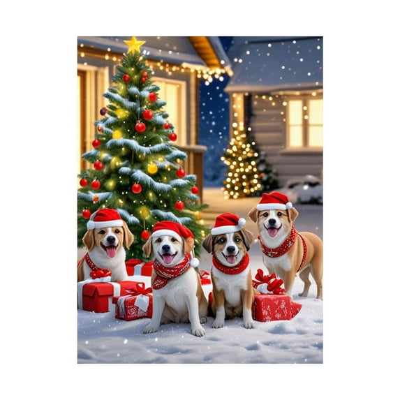 Christmas Dog Blanket Winter Warm Soft Cozy Pet Blanket with Santa Hats Design for Holiday Comfort and Leisure Nap