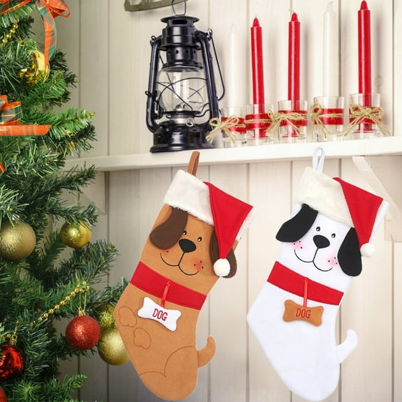 Christmas Dog Bones Stockings for Pet Socks and Gift Bags, Holiday Pet Stockings for Christmas Decorations and Family Gatherings, Personalized Pet Stockings for Front Door Welcome and Akmoler