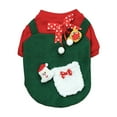 thumbnail image 1 of Christmas Dog & Cat Outfit – Green Winter Pet Shirt with Bow for Small Breeds, Breathable Polyester Clothing for Holiday Photos & Daily Wear, S, 1 of 5