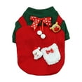 thumbnail image 1 of Christmas Dog & Cat Outfit – Red Winter Pet Shirt with Bow for Small Breeds, Breathable Polyester Clothing for Holiday Photos & Daily Wear, M, 1 of 5