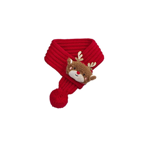 Christmas Dog & Cat Scarf, Adjustable Knit Pet Scarf Warm Holiday Scarf with Snowflake for Small Medium Large Dogs, Soft Acrylic Winter Scarf Machine Washable