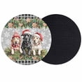 thumbnail image 1 of Christmas Dog Coasters Set of 2, Absorbent Coasters for Drinks, Winter Xmas Gingerbread Snowflakes Grey Coaster for Desk Coffee Table Protection, Home Decor House Warming Gifts 4", 1 of 8