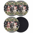 thumbnail image 1 of Christmas Dog Coasters Set of 4, Absorbent Coasters for Drinks, Winter Xmas Gingerbread Snowflakes Black Coaster for Desk Coffee Table Protection, Home Decor House Warming Gifts 4", 1 of 8