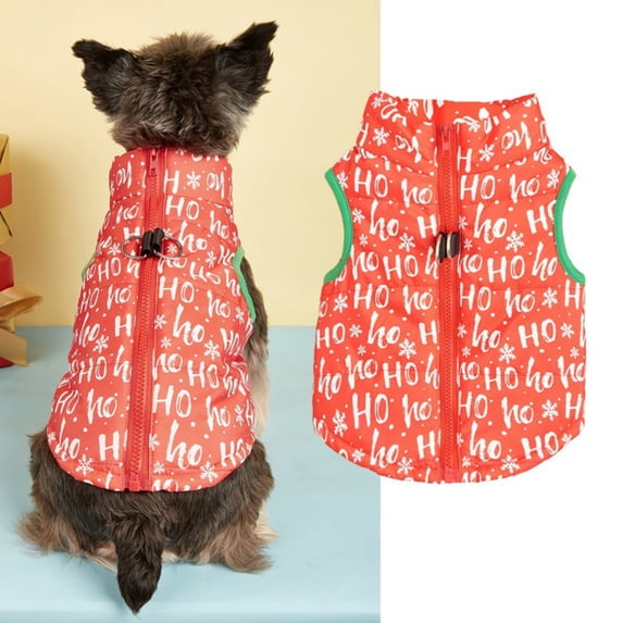 Christmas Dog Coat, Warm Dog Winter Coat, Dog Snow Jacket Dog Clothes Vest for Small Medium Large Dogs