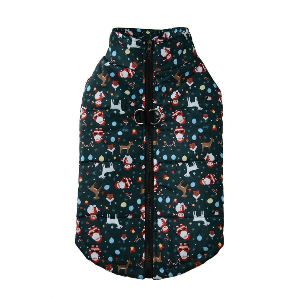 Christmas Dog Coat, Warm Reversible Dog Winter Coat Vest, Waterproof