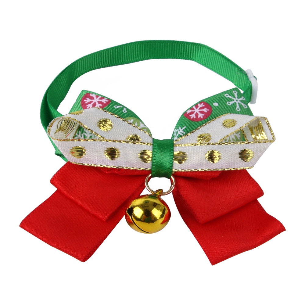 Christmas Dog Collar with Bell Adjustable Pet Collar Decor Christmas