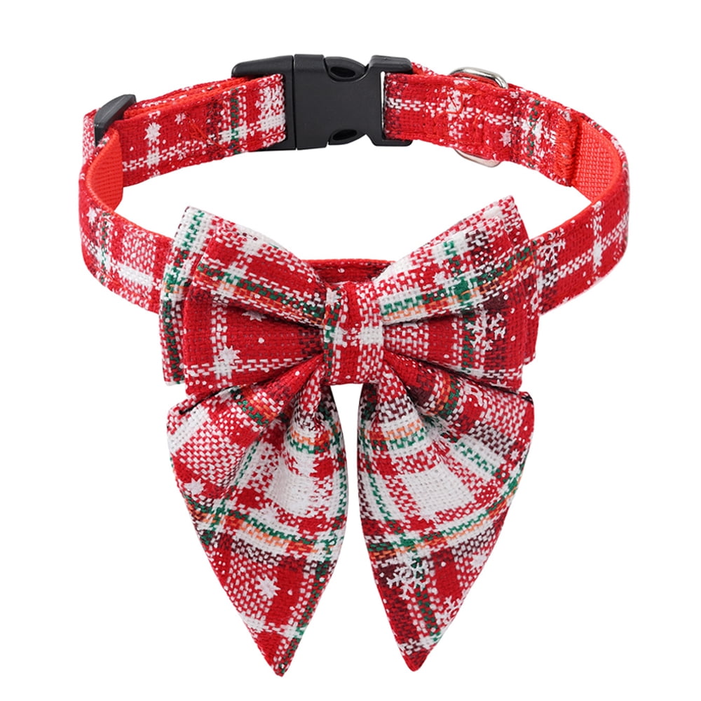 Christmas Dog Collar with Bow, Bowtie Dog Christmas Collars，Christmas