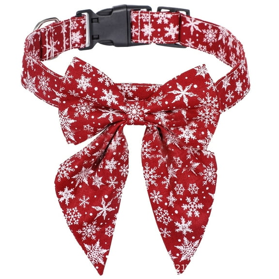 Christmas Dog Collar with Bow, Bowtie Dog Christmas Collars for Small Medium Large Dogs Pets