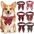 thumbnail image 1 of Christmas Dog Collar with Bow Tie Classic Pet Collar Adjustable Removable Bowtie Snowflake Collars Christmas Accessories, 1 of 7