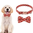 thumbnail image 1 of Christmas Dog Collar with Bow Tie,Rose Gold Safety Buckle Detachable Bow Adjustable Pet Collar, 1 of 7