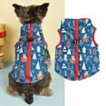 thumbnail image 1 of Christmas Dog Cotton Wadded Jacket Snowman Pet Coat with Harness Hook Small Medium Dogs Costume, 1 of 7