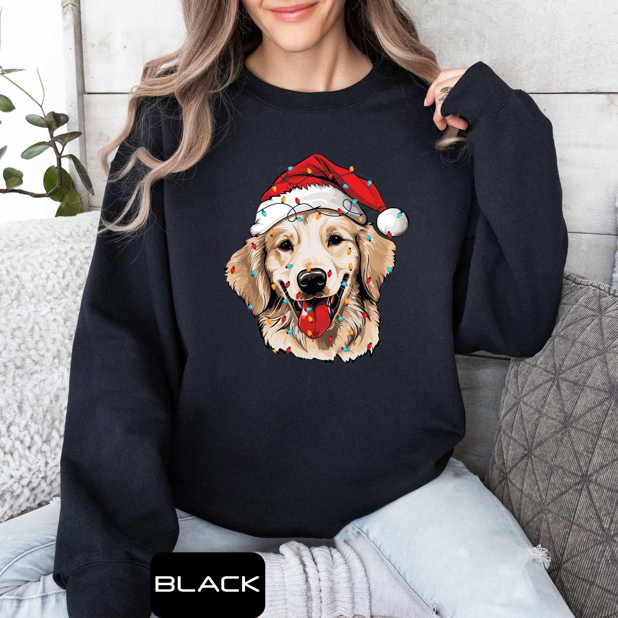 Christmas Dog Crewneck Mens Womens Sweatshirt, Sizes S-XXXL
