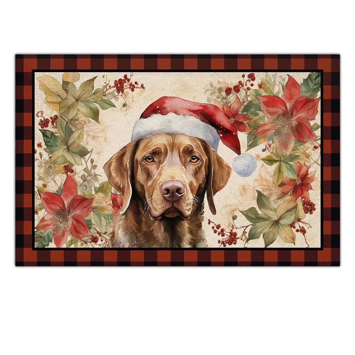 Ugly Christmas Paw Door Mat