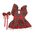 thumbnail image 1 of Christmas Dog Dress with Bow Skirt and Leash Access for Holiday Party and Daily Wear, 1 of 6