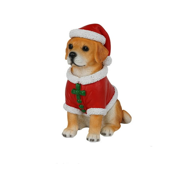 Christmas Dog Figurines, Dog Christmas Decorations, Cute Resin Dog Figurines with Christmas Hats for Home Decor, Festive Holiday Tabletop Decorations for Dog Lovers Gift