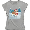 thumbnail image 1 of Christmas Dog Funny Animal Dogs Xmas Holiday Snowflakes Womens T-Shirt, 1 of 4