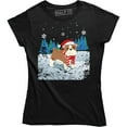 thumbnail image 1 of Christmas Dog Funny Animal Dogs Xmas Holiday Snowflakes Womens T-Shirt, 1 of 4
