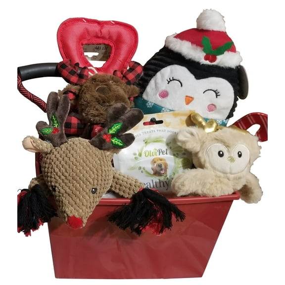 Christmas Dog Gift Basket with Toys and Much More - by Ohio Basket Chic