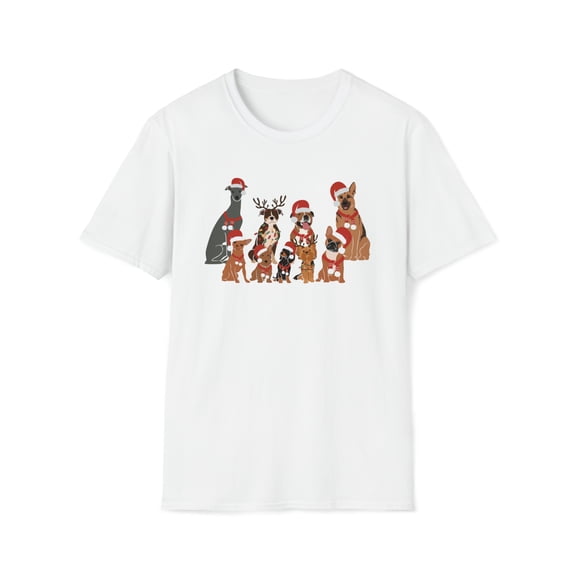 Christmas Dog, Gildan Unisex Softstyle T-Shirt, Holidays Graphic Tee, S-3XL