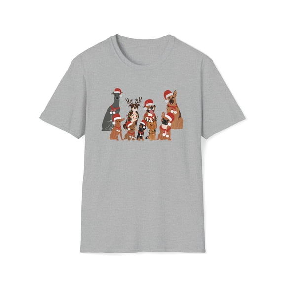 Christmas Dog, Gildan Unisex Softstyle T-Shirt, Holidays Graphic Tee, S-3XL