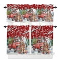 thumbnail image 1 of Christmas Dog Kitchen Curtains and Valances Set, Winter Truck Pine Tree Berry Snowing Red Rod Pocket Window Valance 18 Inch Window Curtain Panels for Living Room Bedroom Laundry, 27.5x36in, 3 Pieces, 1 of 7