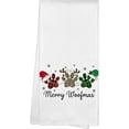 thumbnail image 1 of Christmas Dog Merry Woofmas Kitchen Towels, Christmas Lights Dogs Paw Prints Hand Towels, Dog Lovers Gifts for Women, Puppy Paw Xmas Decorative Tea Dish Towels for Bathroom Decor 16x24 Inch, 1 of 7