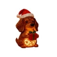 thumbnail image 1 of Christmas Dog Ornament, Cute Puppy Figurine with Glow Effect, Resin Desktop Decor for Home Office Festive Ambiance(b), 1 of 6