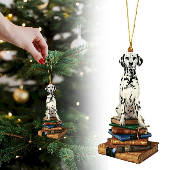 Christmas Dog Ornament Dog Ornament Christmas Dog Dog Memorial Ornament Best Gift for Dog Lover on The Book Wood Ornament Dog/ Christmas Tree Dog Pendant J
